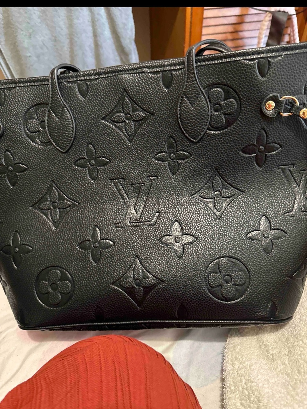 Louis Vuitton Black Embossed Monogram Tote